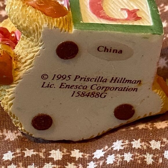 Vintage 1995 Priscilla Hillman G Alphabet Bear Cherished Teddies - Picture 3 of 4